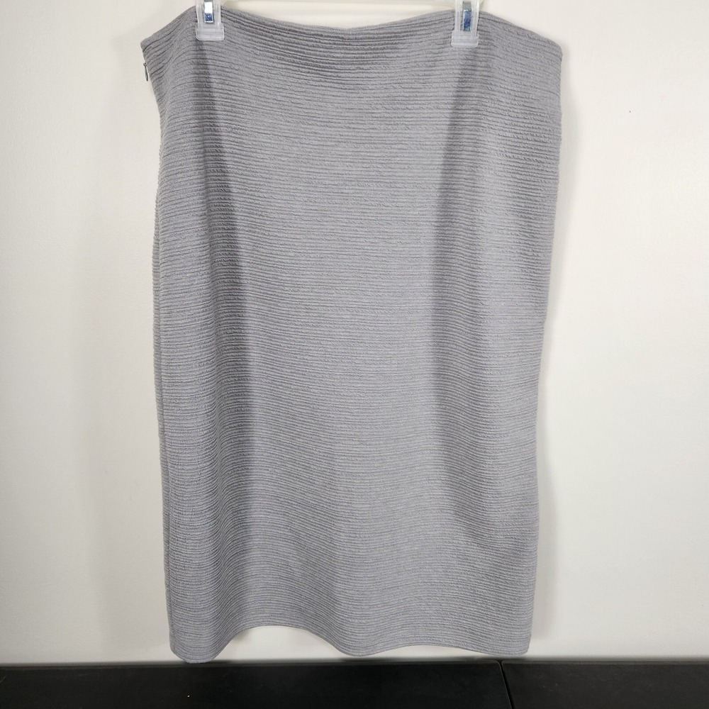 Calvin Klein Skirt XL Light Gray Heather Pencil Straight Stretch Texture New